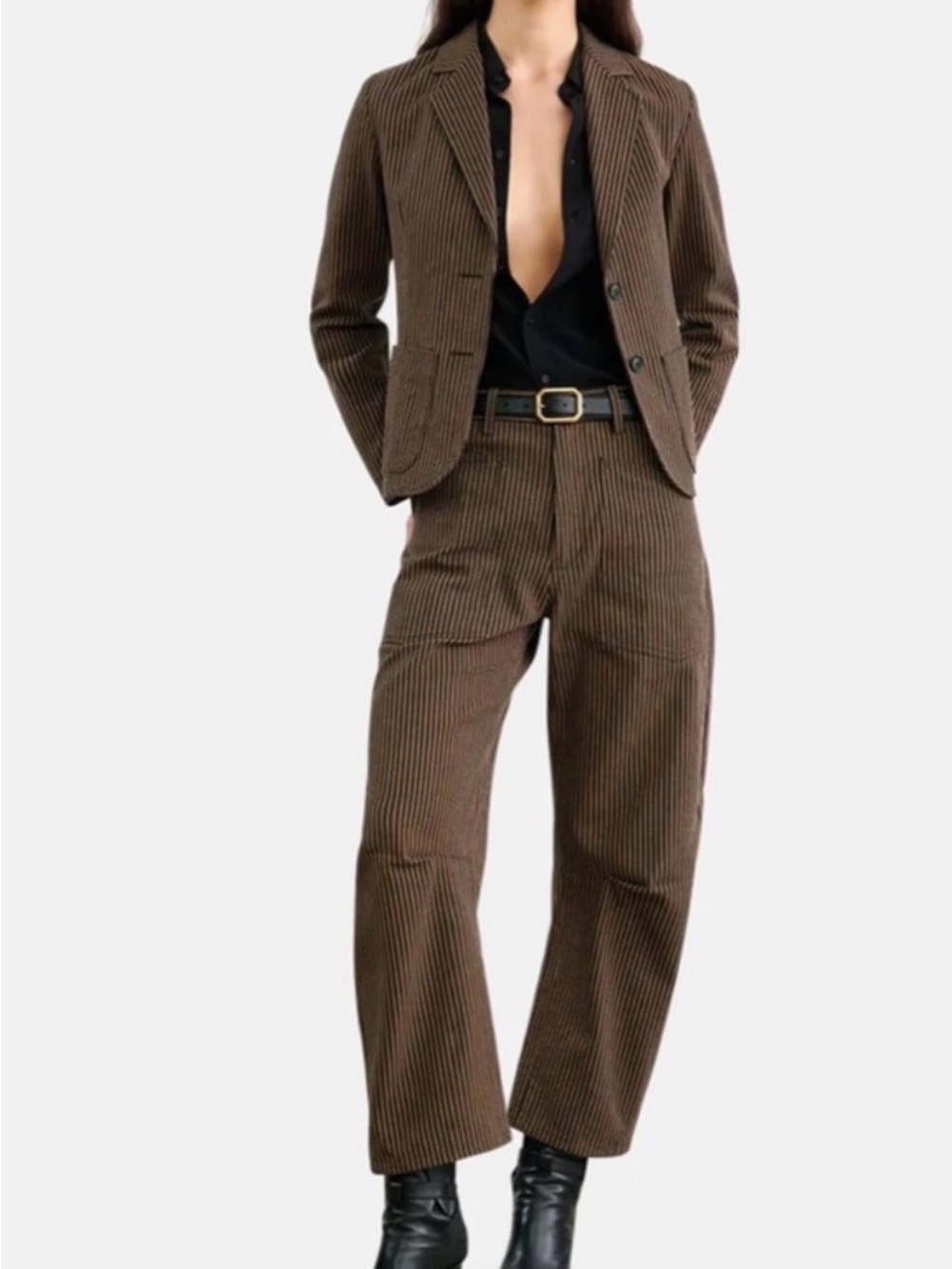 Nili Lotan Shon Jean in Railroad Stripe